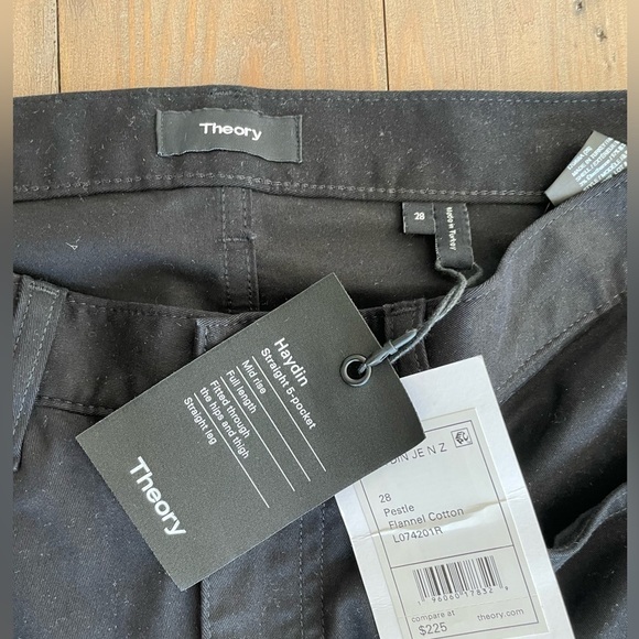 Theory Men Haydin black cotton stretch flannel pants NWT - Picture 5 of 6